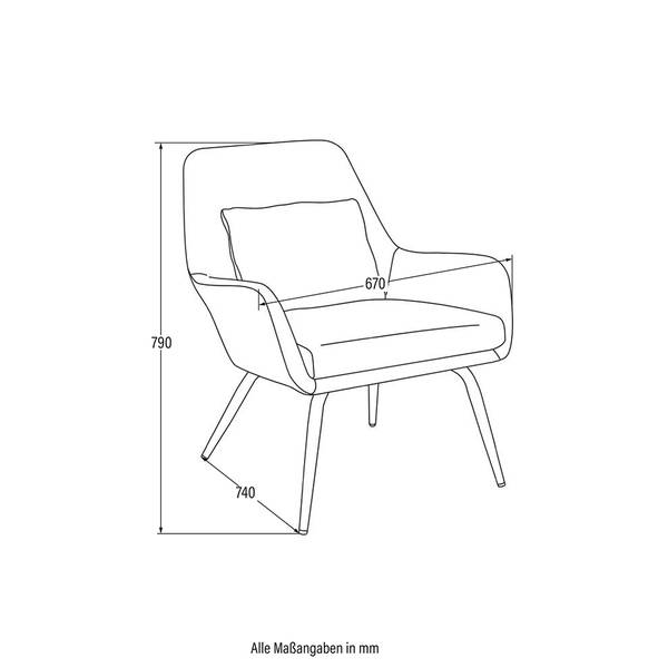 Sessel ORION Weiß - Textil - 67 x 79 x 74 cm