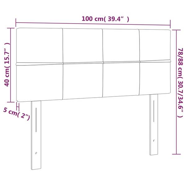 LED Kopfteil 3016075-2 Hellgrau - 100 x 88 cm