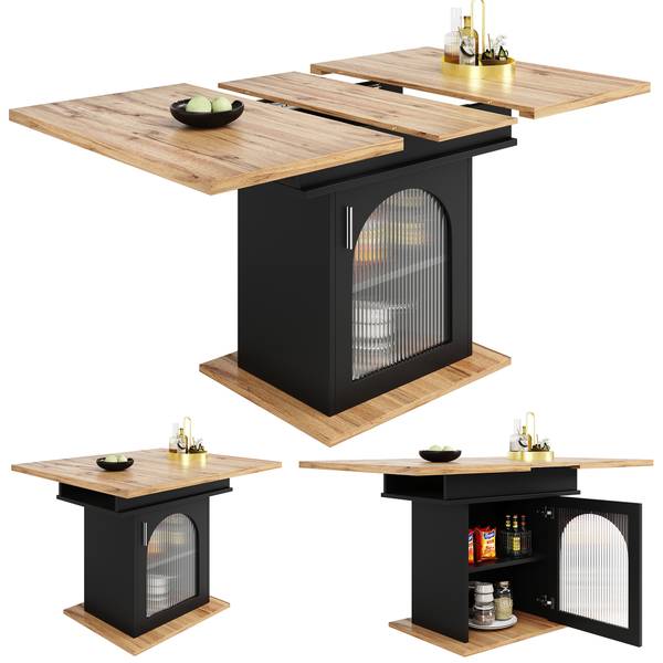 Esstisch Chocas BK GL Schwarz - Holzwerkstoff - Glas