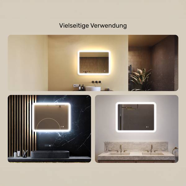 LED-Badezimmerspiegel MAG081 80 x 60 cm