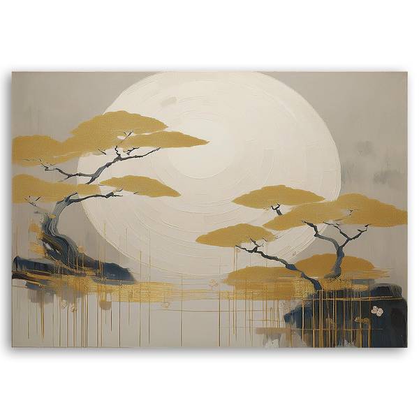 Tableau déco paysage bohème avec arbres 100 x 70 cm