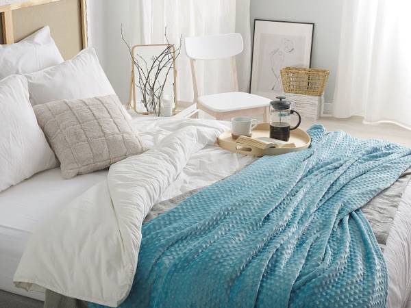 Kuscheldecke SAMUR Blau - Hellblau - 150 x 150 cm