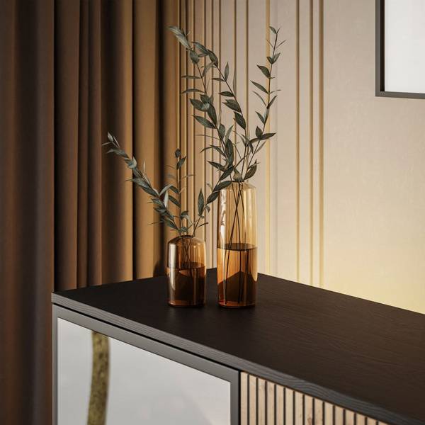 ECLIPSE K104 Kommode Schwarz - Braun - Holzwerkstoff - 104 x 83 x 39 cm