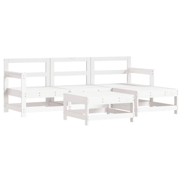 Loungeset 3029347 set van 5 bruin - polyester - grenenhout - 62 x 70 x 62 cm