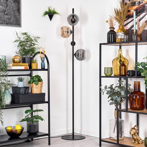 Stehlampe Cesaro Grau - Gelb - Metall - 17 x 33 x 69 cm