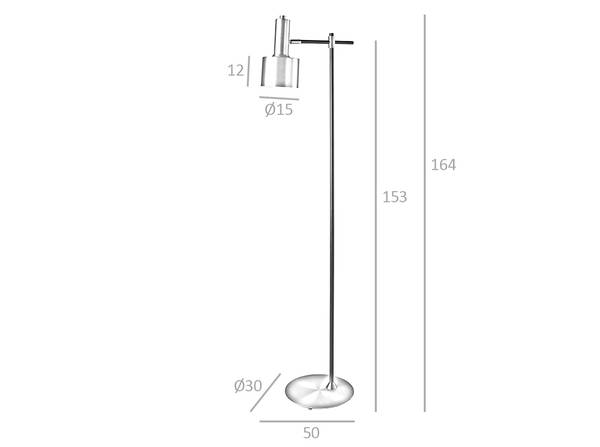 Stehlampe 8069 Gold - Aluminium - Gold - 50 x 164 x 30 cm
