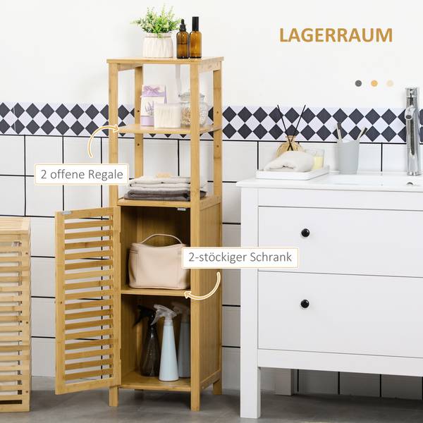 Badezimmerschrank 834-467 Braun - Bambus - 30 x 120 x 33 cm