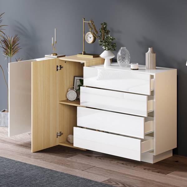 Sideboard Grexeds Weiß - Holzwerkstoff - 140 x 87 x 35 cm