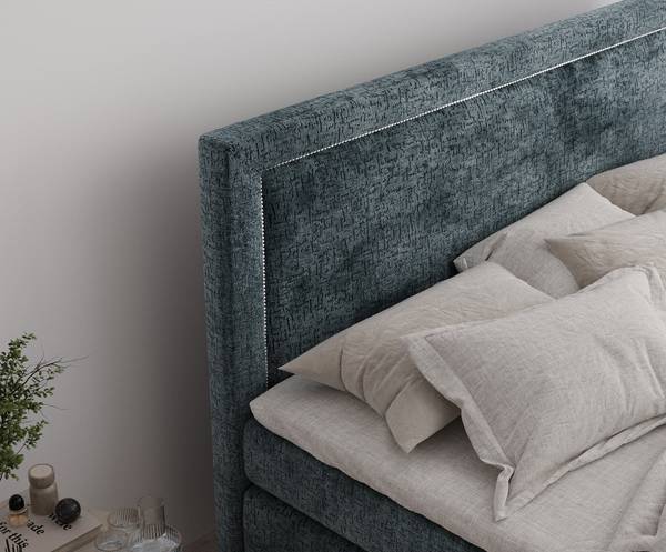 Boxspringbett Lavenda Blau - Liegefläche Breite: 200 cm