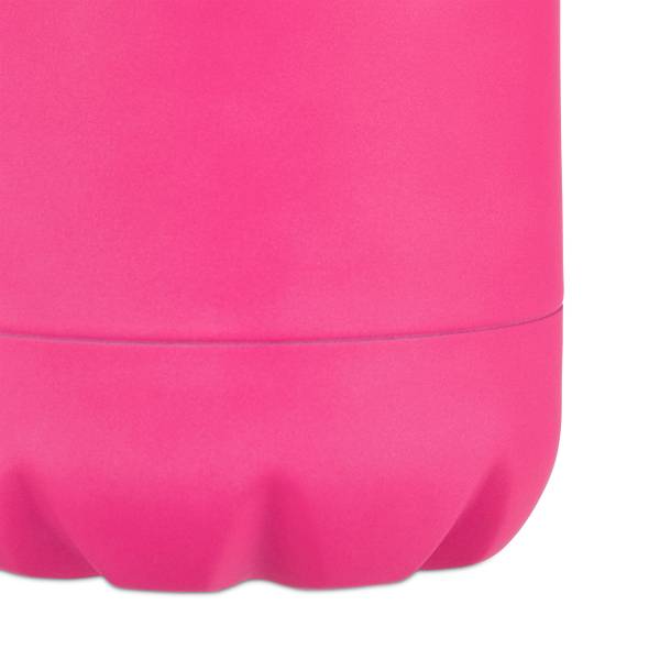 Trinkflasche Edelstahl Schwarz - Pink - Silber - Silikon - 7 x 27 x 7 cm