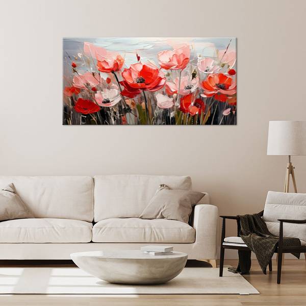 Canvas schilderij Bloemen 120 x 60 cm