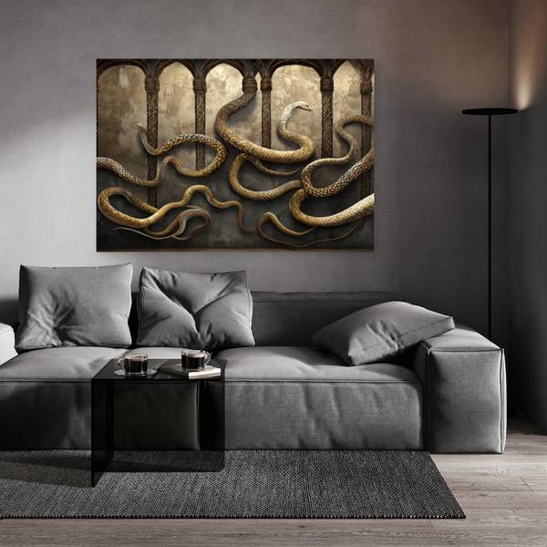 Wandbild Schlange 90 x 60 cm
