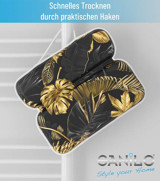 Badewannenkissen Golden Leaves Gold - Kunststoff - 39 x 55 x 31 cm