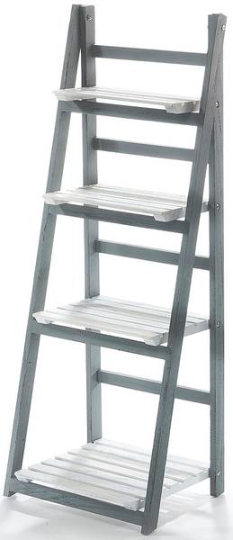 Leiterregal WHITEGREYSHLF Grau - Massivholz - 34 x 112 x 41 cm
