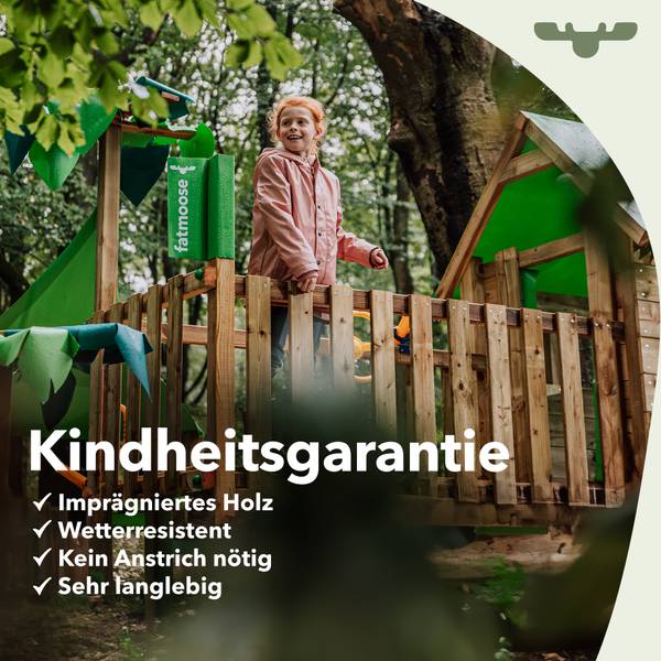 Spielturm FruityForest Rutsche Grün - Massivholz - 274 x 245 x 205 cm