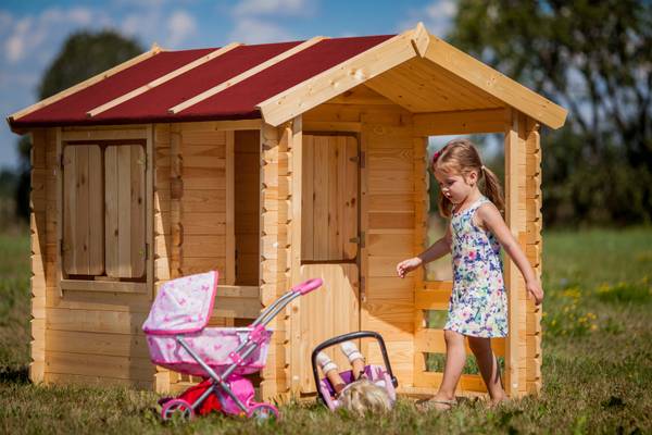 Kinderspielhaus M501 Beige - Fichte - 130 x 112 x 176 cm