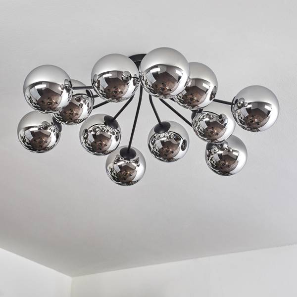 Deckenleuchte Fossobiubo Glas Grau - Silber - Flammenanzahl: 12