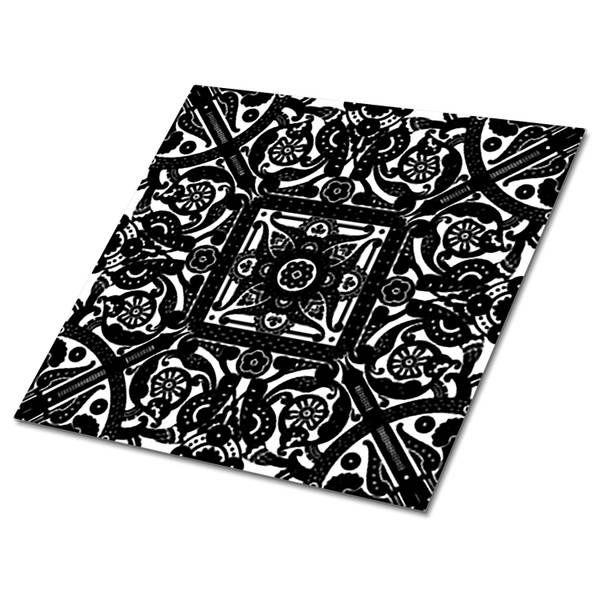 Selbstklebende Fliesen (9 St.) Retro Schwarz - Polyester PVC - 30 x 30 x 0 cm