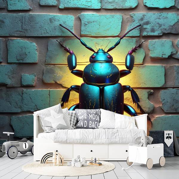 Fototapete Neon Insekten Tiere 100 x 70 cm