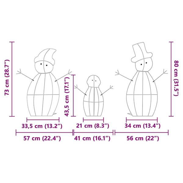 Kerstdecoratie 42019625 set van 3 geel - polyester - 80 x 1 x 56 cm