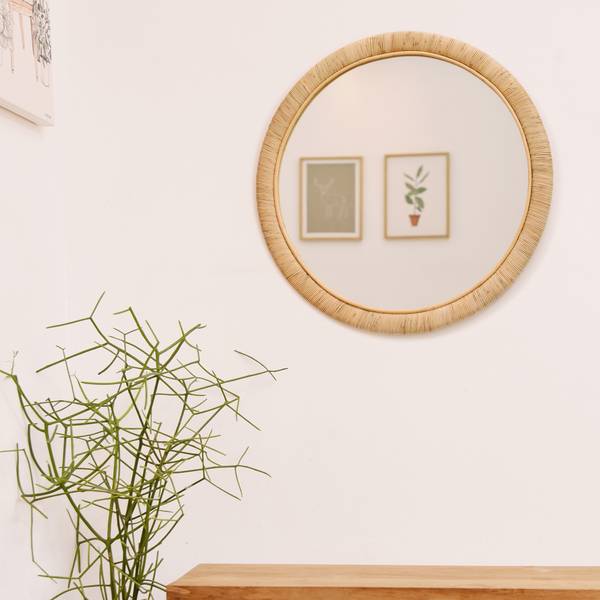 Spiegel DARWIN Braun - Rattan - 75 x 4 x 75 cm