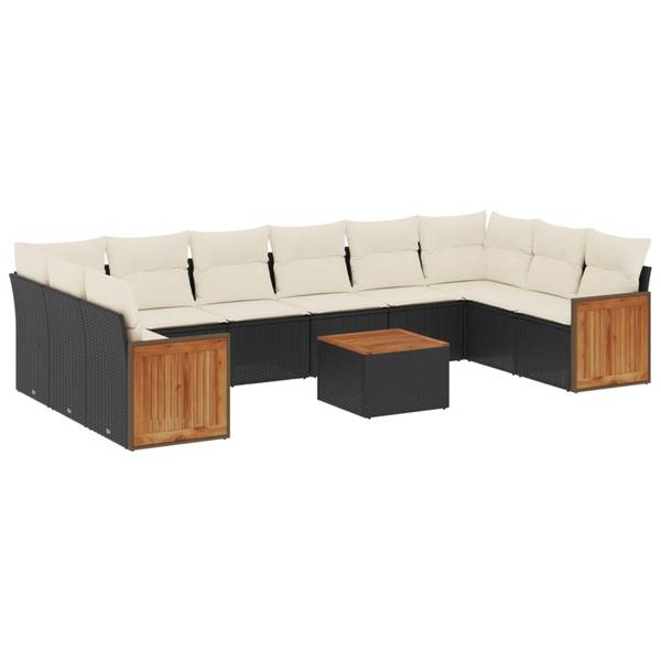 Garten-Lounge-Set 3035022-2 (11-teilig) Schwarz - Creme - Weiß
