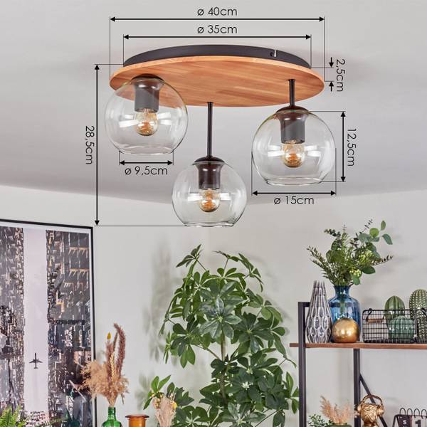 Deckenleuchte Cesaro Holzwerkstoff - Metall - 42 x 21 x 43 cm