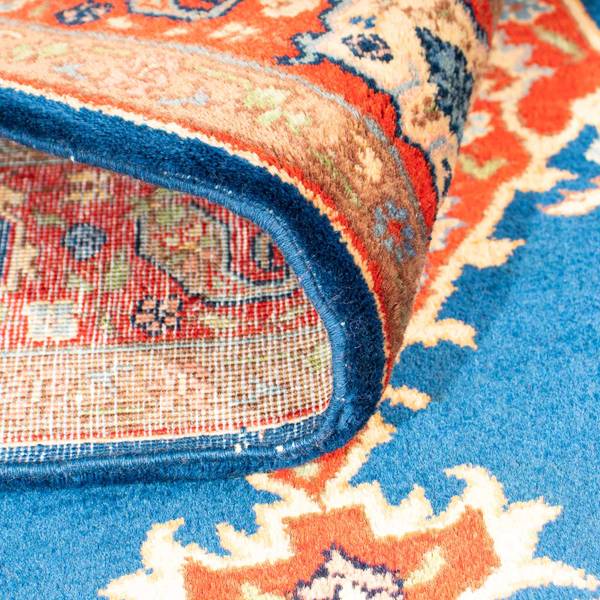 Orientteppich Oriental Blau - Wolle - 124 x 1 x 200 cm