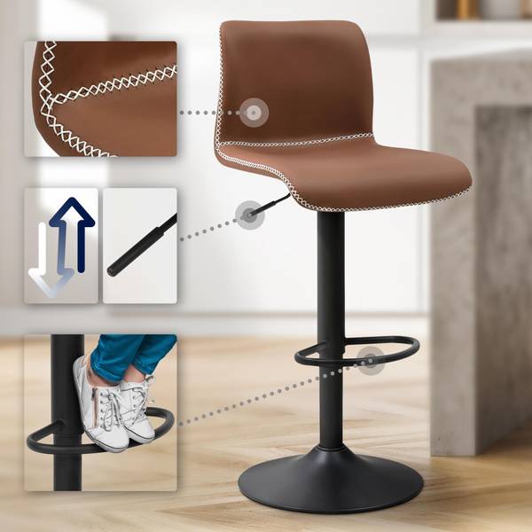 Barhocker Henchy Braun - Einzelstuhl