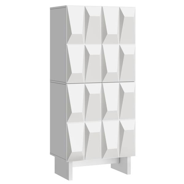 Schuhschrank Eurynom Ⅰ Weiß - Holzwerkstoff - 61 x 136 x 34 cm