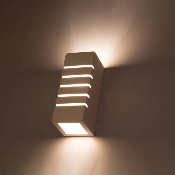Wandlamp Samir Weiß - Sicherheitsglas - 11 x 26 x 11 cm