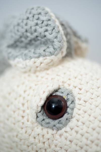 Schaukeltier Pferd Weiß - Baumwollstoff - 18 x 42 x 38 cm