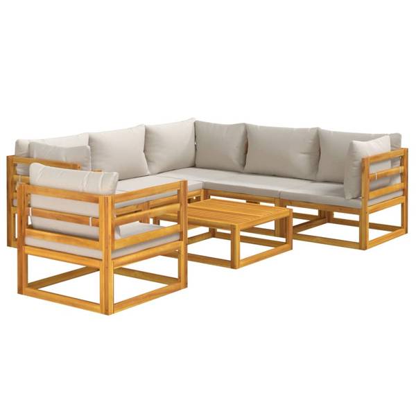 Garten-Lounge-Set 3028504-29  (7-teilig) Grau - Polyester - Akazie - 70 x 65 x 70 cm
