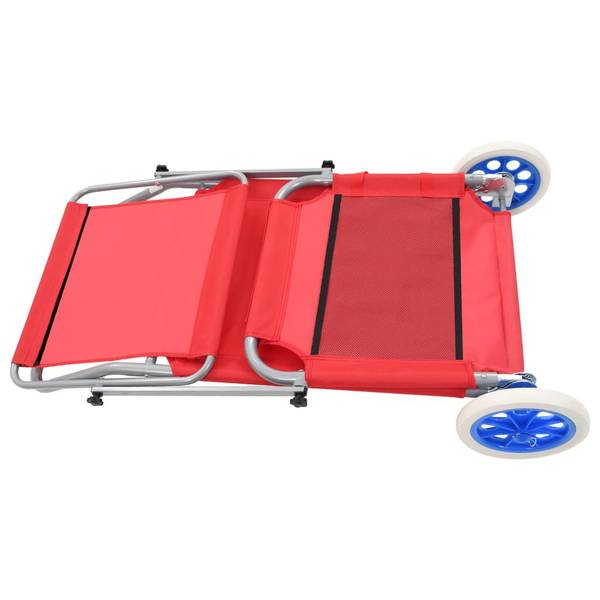 Chaise longue 296520 Rouge - Acier - 63 x 55 x 146 cm