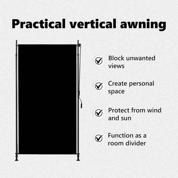 Store 3008475 Gris - Polyester - 120 x 270 x 1 cm