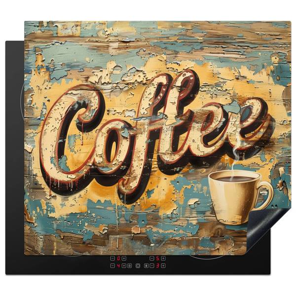 HERDABDECKPLATTE Kaffee Vinyl - 58 x 51 x 1 cm