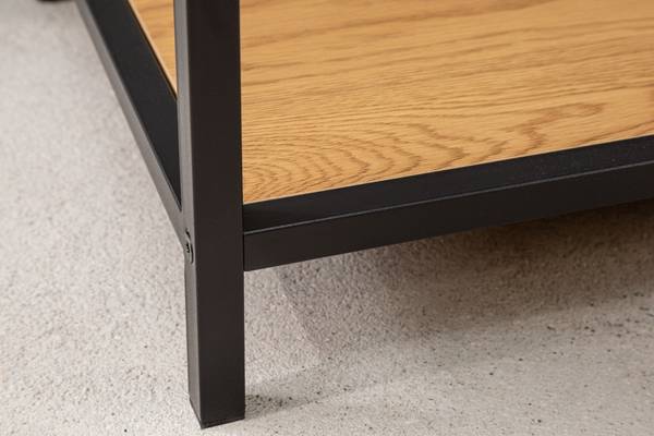 Regal SLIM LINE Schwarz - Braun - Eisen - 135 x 185 x 35 cm