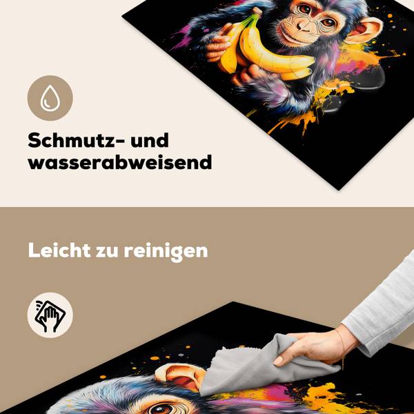 HERDABDECKPLATTE Graffiti Affe 78 x 52 cm