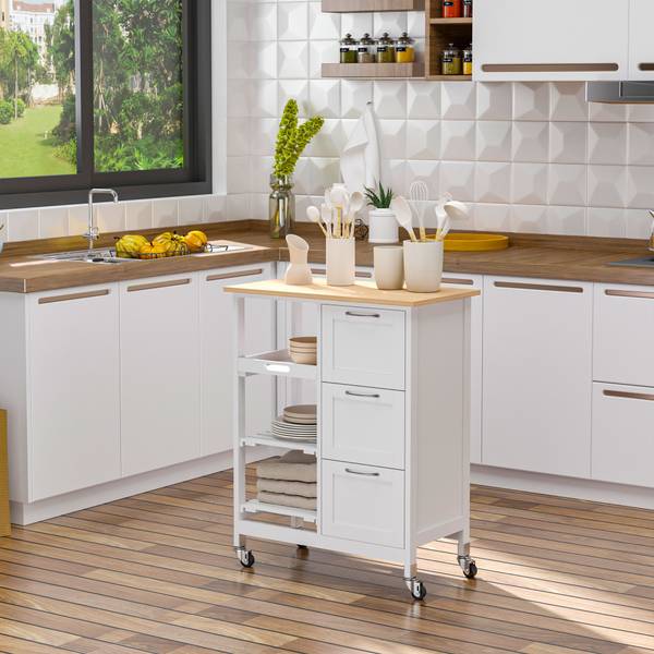Küchenrollwagen 801-221 Braun - Holzwerkstoff - 37 x 84 x 67 cm