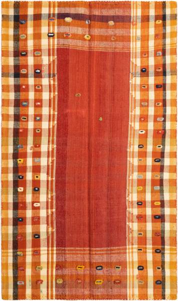 Tapis Jajim CCXXXII Rouge - Laine - 125 x 1 x 213 cm