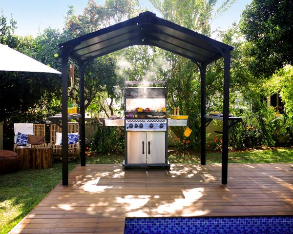 Pavillon Austin Schwarz - Metall - 285 x 250 x 181 cm