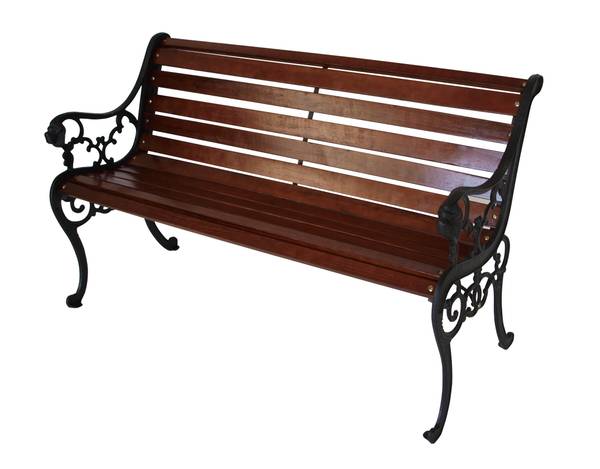Bank STRASSBURG 2-sitzer, Gusseisen Schwarz - Braun - Gusseisen - 130 x 72 x 61 cm