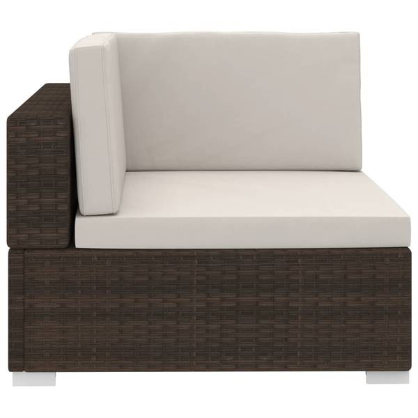 Garten-Sofagarnitur 3000474-1 3-teilig Braun - Polyester - Stahl - 70 x 54 x 210 cm