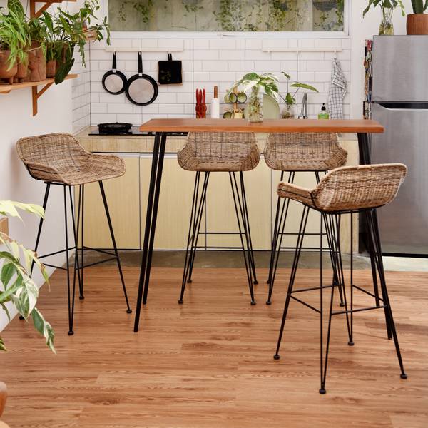 Barhocker REOK 2er Set Braun - Metall - 48 x 96 x 48 cm