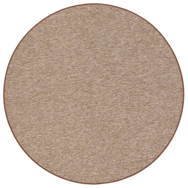 Schlingenteppich Primo Rund Braun - Textil - 100 x 1 x 100 cm