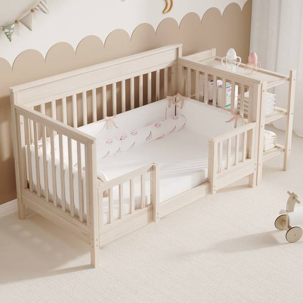 Babybett SafeNatur Ⅰ Braun - Kiefer - 75 x 90 x 185 cm
