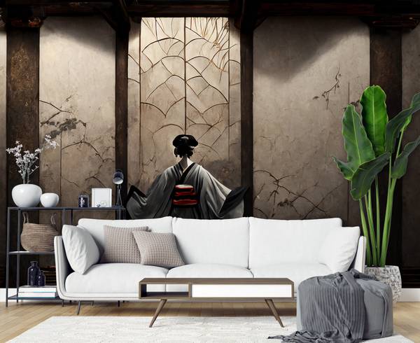 Fototapete Japanische Geisha 300 x 210 cm