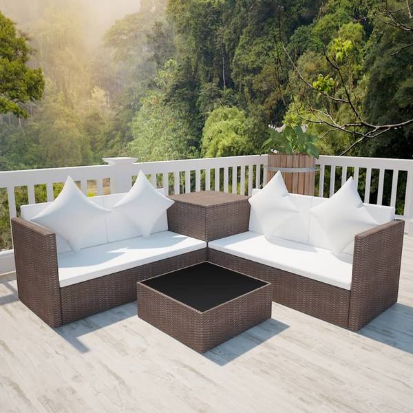 Gartenmöbel-Set 3004726 (4-teilig) Braun - Polyester - 56 x 30 x 56 cm