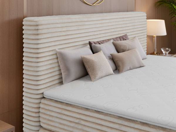 Boxspringbett TILION KING Beige - H3 - Liegefläche Breite: 180 cm