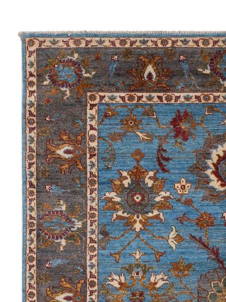 Orientteppich Oriental Blau - Naturfaser - 155 x 1 x 209 cm
